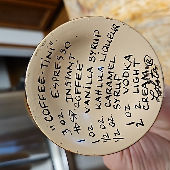 Coffee-tini Rare Retired Martini Glass by Lolita - Picture 4 of 4